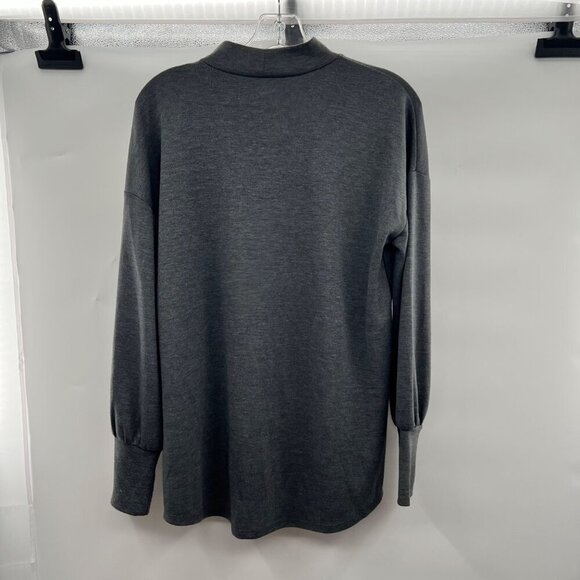 Ophelia Roe Mock Neck Sweatshirt Gray Women's Size Small Long Sleeve - Picture 7 of 9